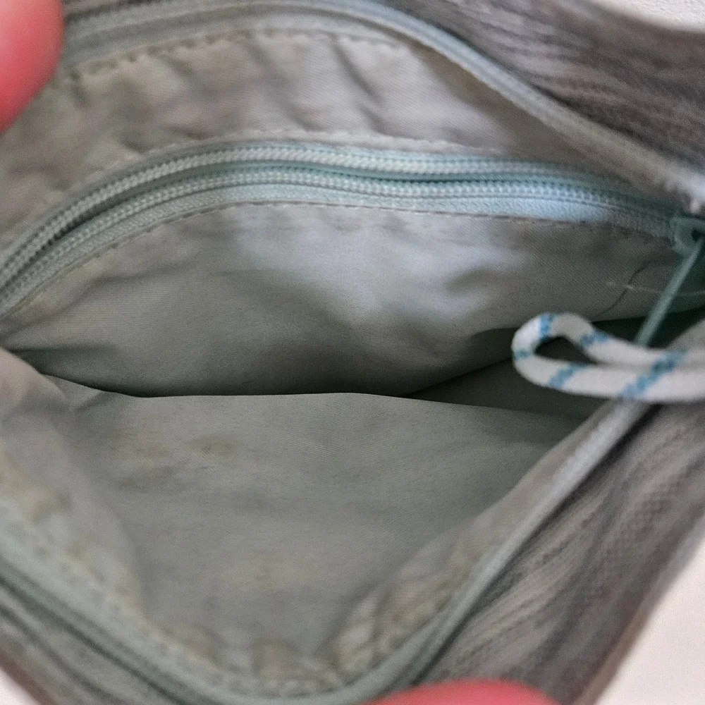 Dakine Jive Crossbody Bag Mini Travel Purse Blue Grey Woven Adjustable Strap